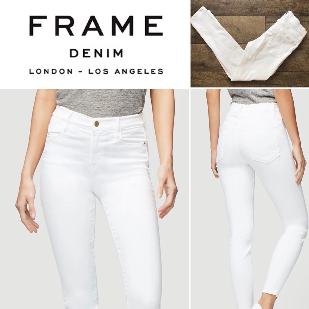 NWOT FRAME LE HIGH SKINNY JEANS SZ 27 BLANC